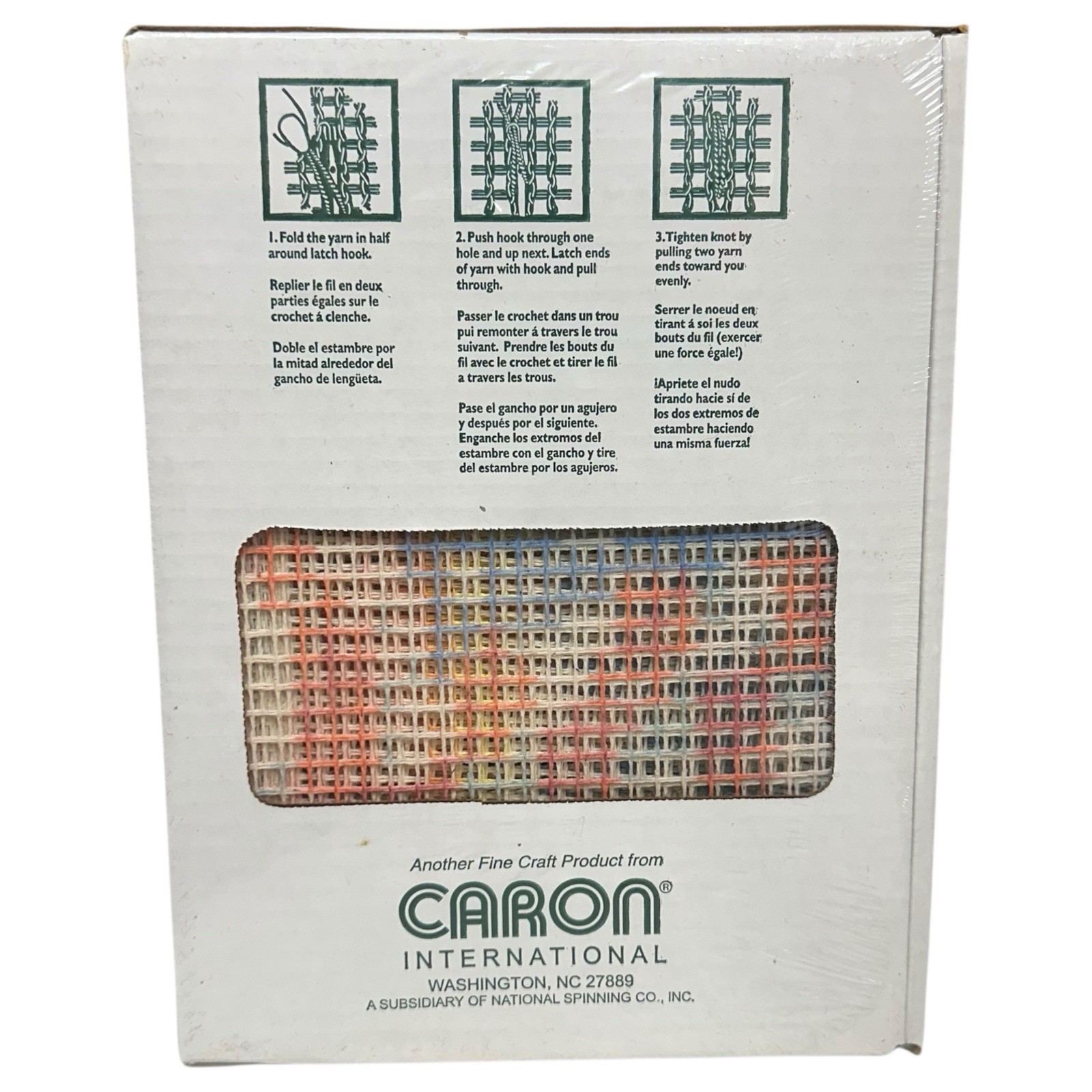 Caron Natura Latch Hook Kit GOD BLESS AMERICA 20X27" Square Flag USA NEW SEALED