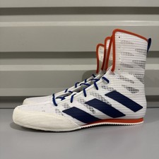 Adidas Box Hog 4 Men's Size 10.5 High Top Boxing Shoes White Blue Orange JP9847