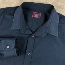 UNTUCKit Men's XL Blue 100% Cotton Long Sleeve Button Down Shirt