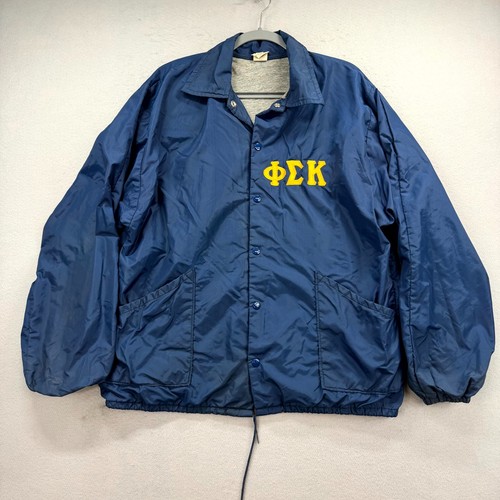Russell Athletic, VTG 60s Russell Athletic Windbreaker Coach Jacket Mens L Navy Sigma Kappa Frat