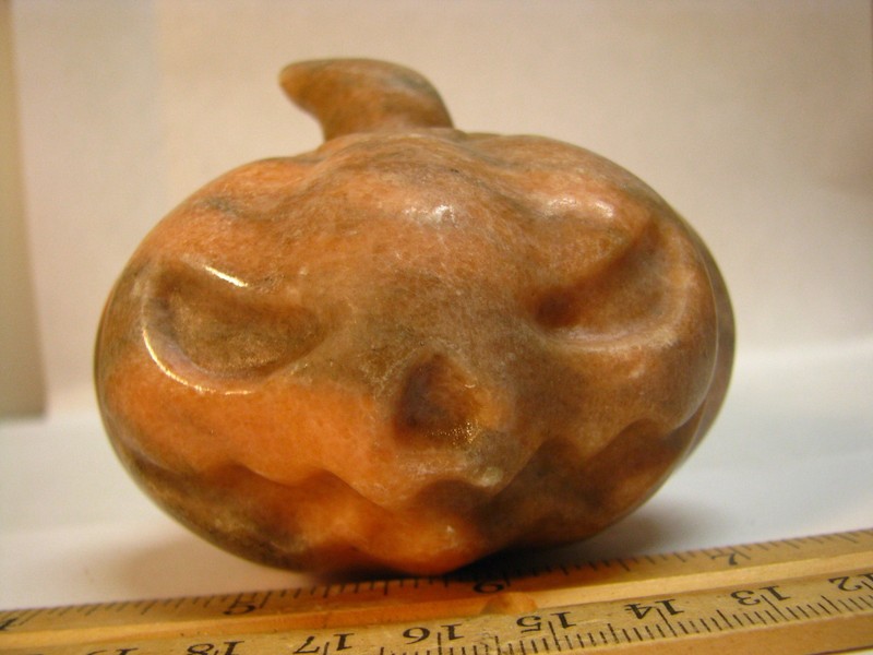 1.05lb 3.19in WIDE 2.73in HIGH SUNSTONE PUMPKIN JACK-O-LANTERN MADAGASCAR #351