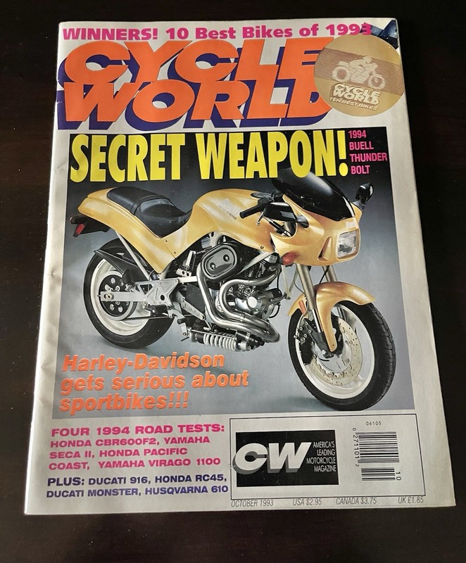 1993 Cycle World October Magazine With Cycles Centerfold Collectible