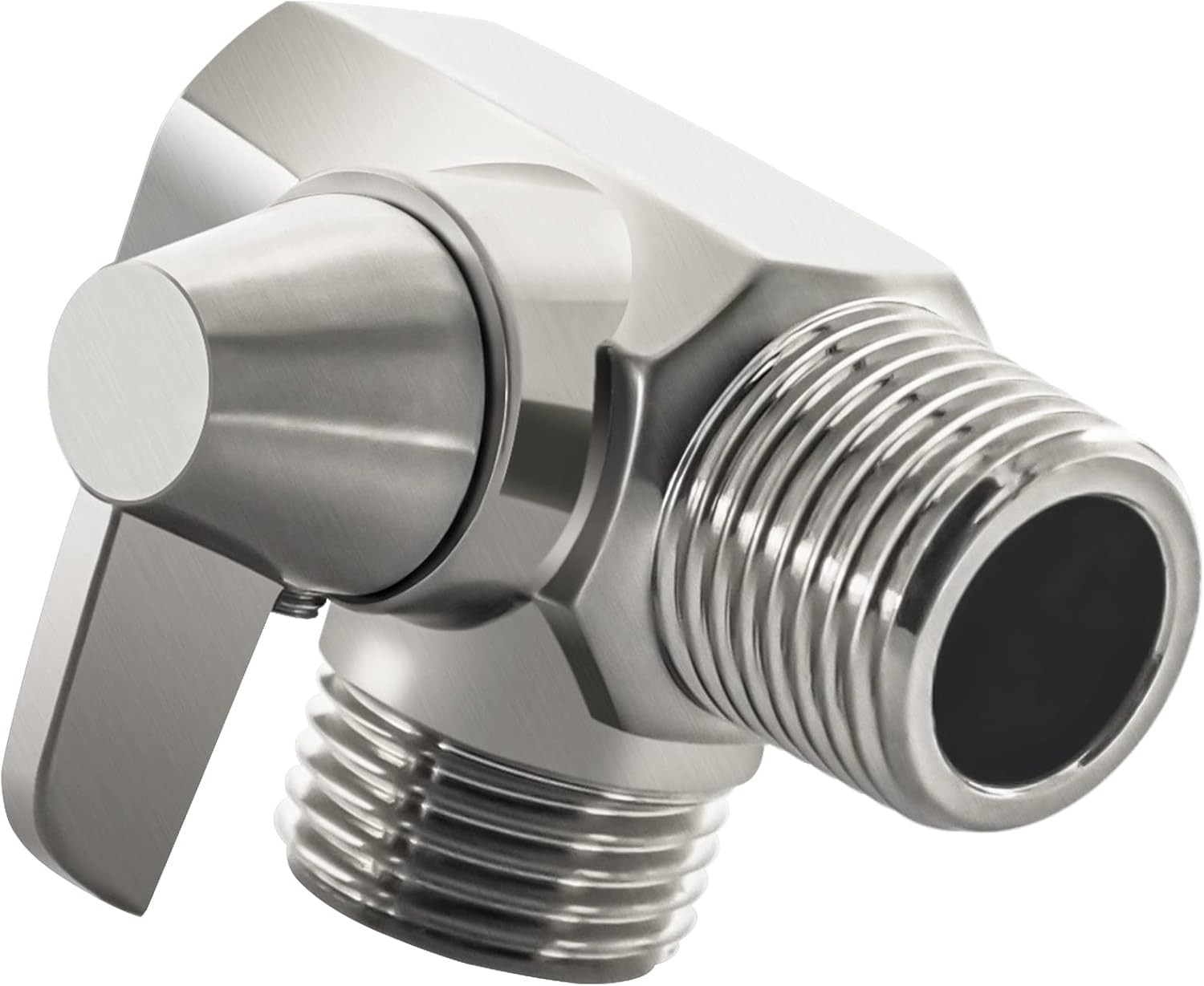 2 Way Shower Arm Diverter Valve for Hand Held Showerhead, Brushed Nickel 