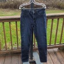 Vintage Jordache Jeans Sz 10 Skinny Blue Denim Logo Dark Wash Designer 80's 90's