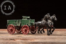 Vintage Cast Iron Farm Wagon and Horse Team by Stanley
