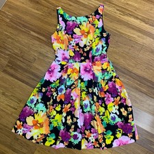 The Limited Floral Print Sleeveless Fit  Flare Dress Size 0 Colorful Party