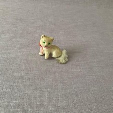 Vintage Max Carl Wagner German Cat Figurine Brocante White with Green Eyes Used