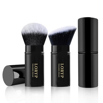 Retractable Makeup Brush Kabuki Foundation Brush for Liquid Cream Powder 2 Pack