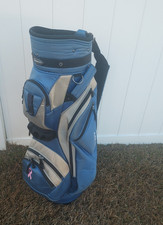 Adams IDEA Golf Cart Bag Women's 6 Divider, 7 Pockets , Pink Ribbon Blue