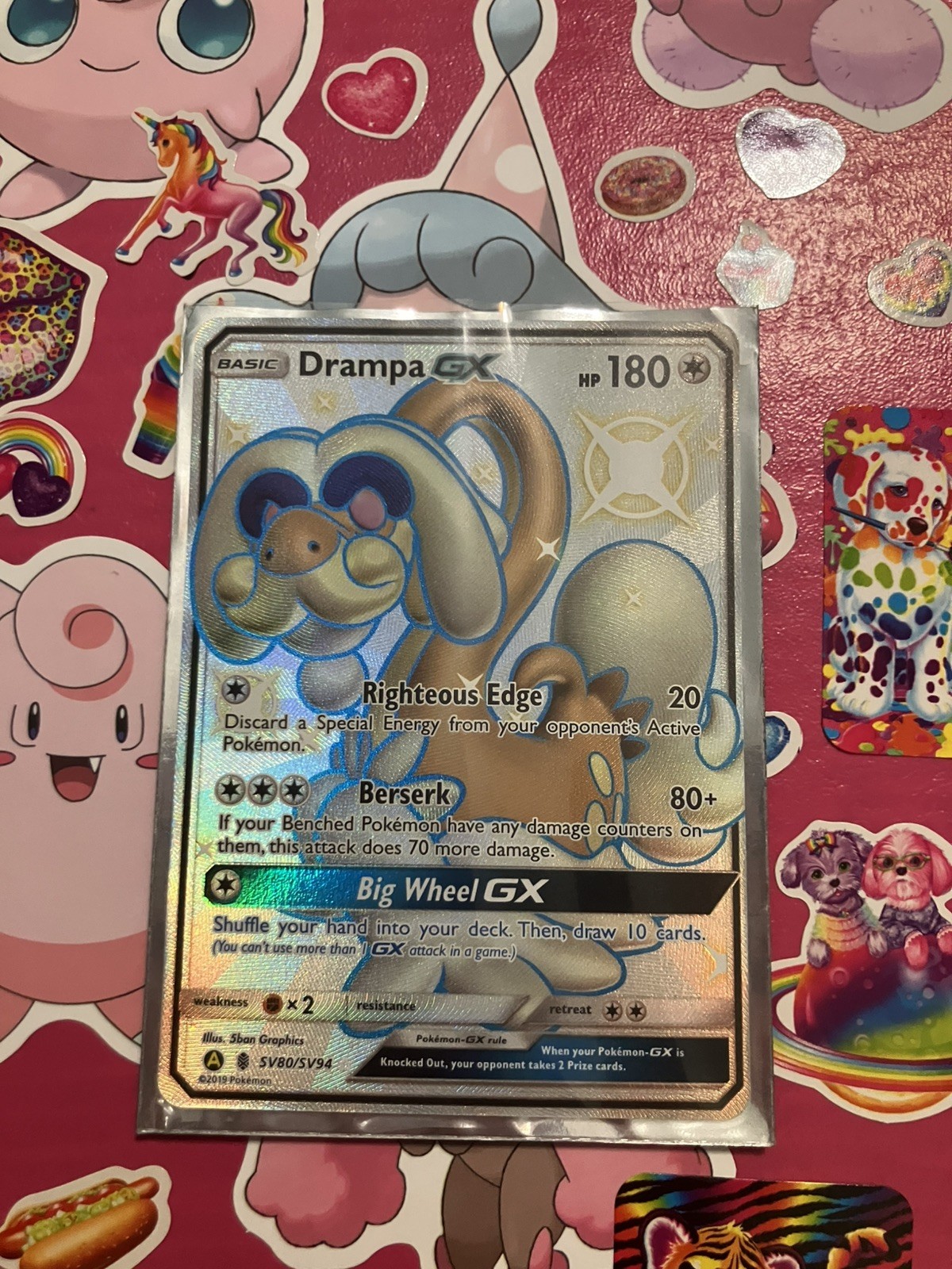 Drampa GX - SV80/SV94 - Shiny Ultra Rare Near Mint Sun & Moon Hidden Fates