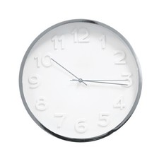 Wanduhr rund Kunststoff silberfarben batteriebetrieben ca. 30 x 4,1 x 30 cm Uhr