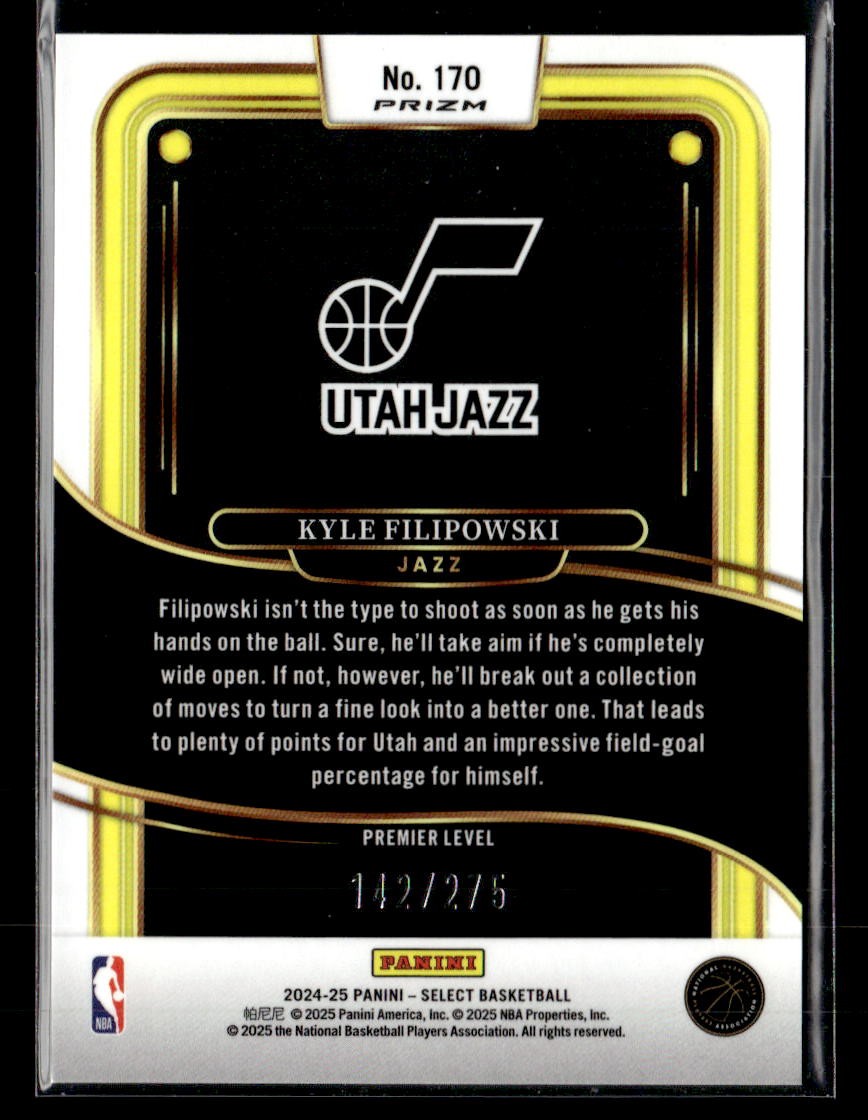 2024-25 Panini Select #170 Kyle Filipowski Orange Cracked Ice