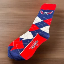 NHL Washington Capitals Stockings Socks Graphic Argyle Lineup Socks NEW NWT OSFM