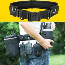 New Camera Waist Belt Padded Lens Bag Holder Case Pouch Hanging Adjustable Belt
