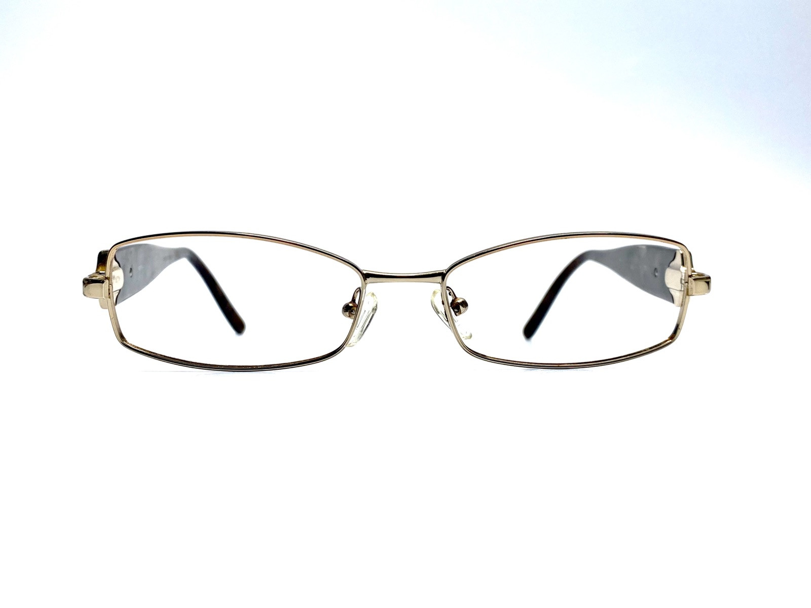 Versace Gold Brown Rectangular Medusa Eyeglasses Italy MOD  display picture 3