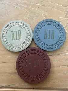 Lot 3 KID Abel Monmouth Cigar Store Illegal Gambling Chips Kentucky