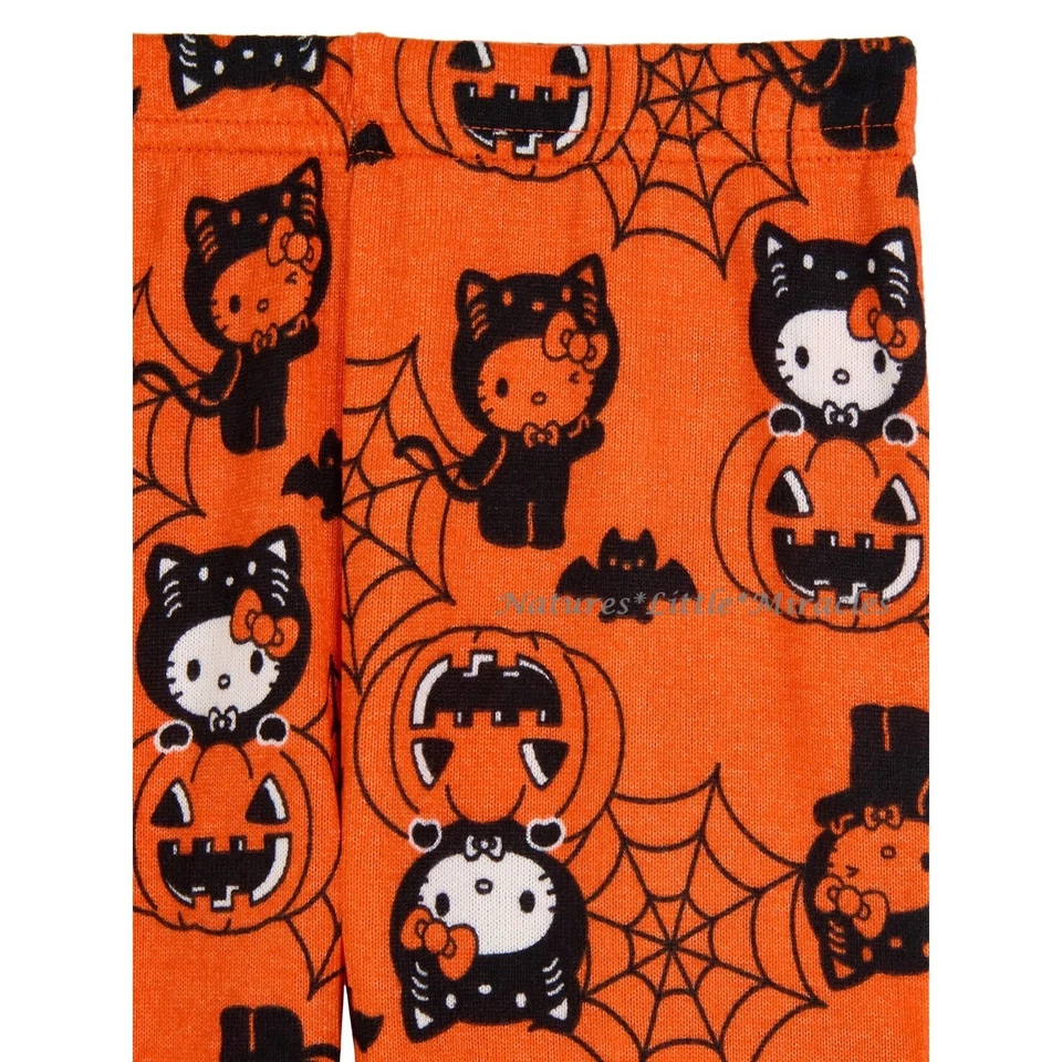 Hello Kitty Halloween Pijama Conjunto Camisa Pantalones Niñas 4 5 6 7 8 10 Disfraz Calabaza Foto 3 de 3