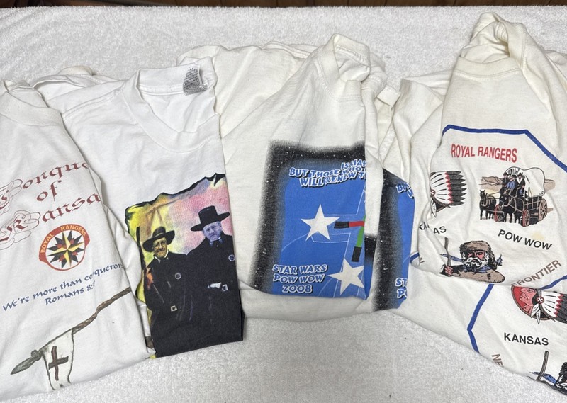 Six royal rangers Kansas District powwow T-shirts size 4 L, 1 XL, 1 2XL