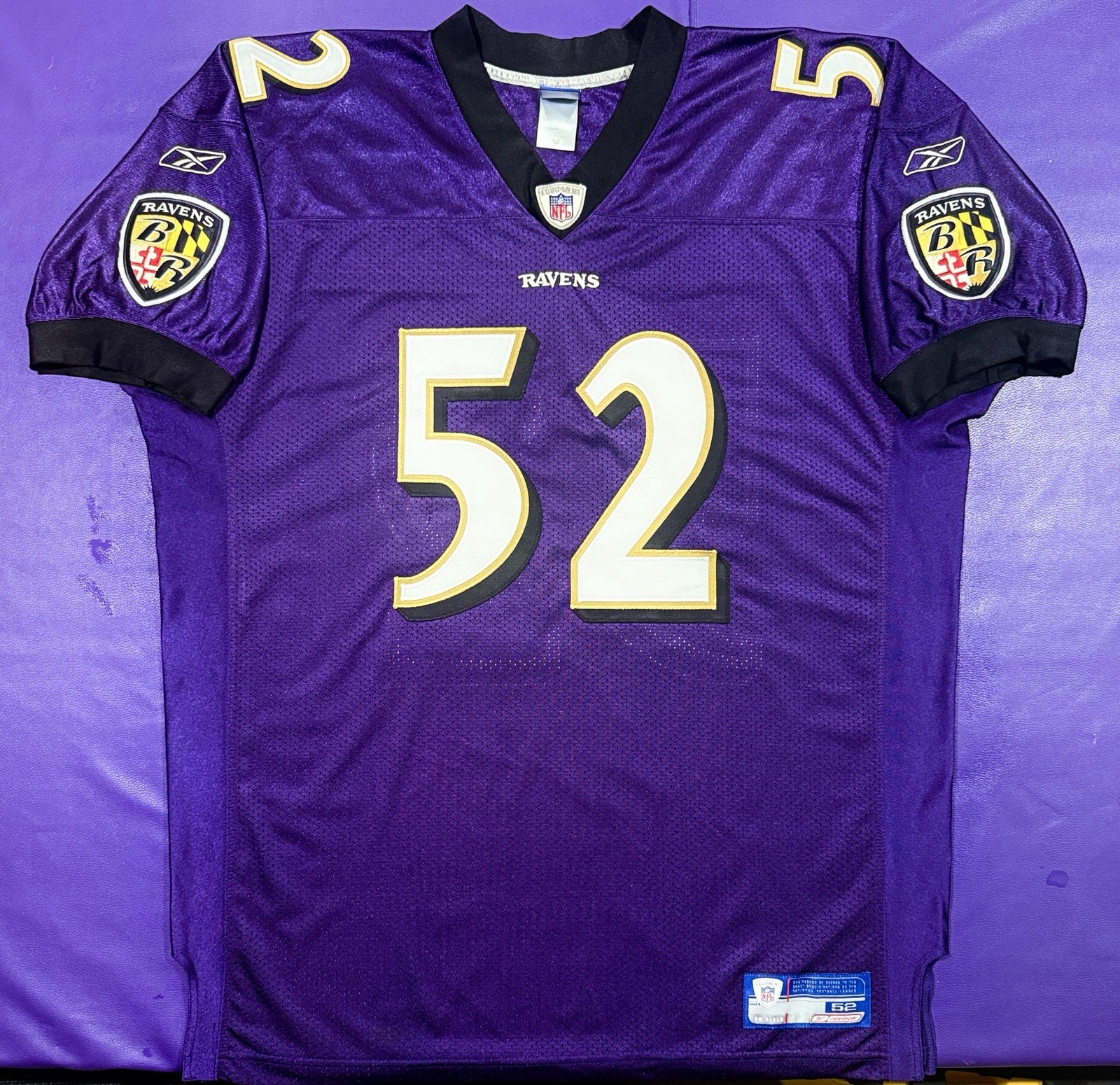 AUTHENTIC VINTAGE RAY LEWIS BALTIMORE RAVENS #52 On Field REEBOK JERSEY 52