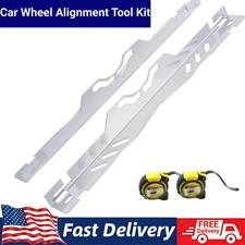 2 Pack Heavy Duty Wheel Alignment Tool Kit with 2Pcs 16ft Tape Measures Sliver