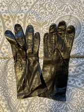 Small Black Genuine Leather Unisex Gloves