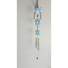 Natures Melody Blue Angel Design Stained Glass Wind Chime