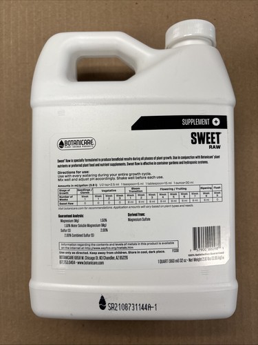 Botanicare Sweet Raw 32 oz / 1 Quart - Flower Enhancer - Picture 2 of 2