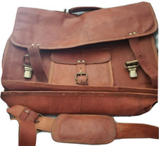 Komal's Passion Leather 18 Inch Leather Briefcase Laptop Messenger Bag C21