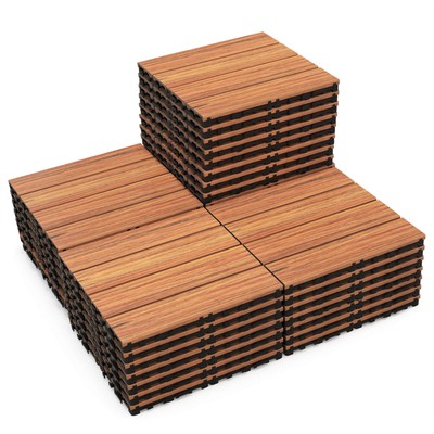 36 PCS Interlocking Deck Tiles Anti-slip Floor Tiles for Poolside All Weather