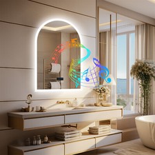 36'' LED Bathroom Mirror w/ Bluetooth Smart Vanity Wall Mirror Anti-Fog Dimmable