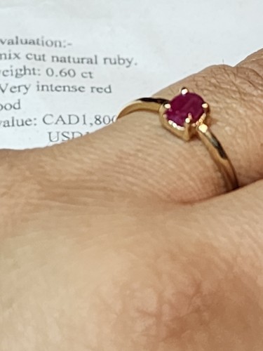 ESTATE AUCTION FIND YELLOW 10K GOLD NATURAL RUBY RING APRAISAL $1400 - Picture 4 of 15