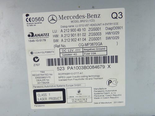 Mercedes E-Klasse W212 CD Radio A2129004910 A2129018102 A2129024104 - Bild 4 von 6