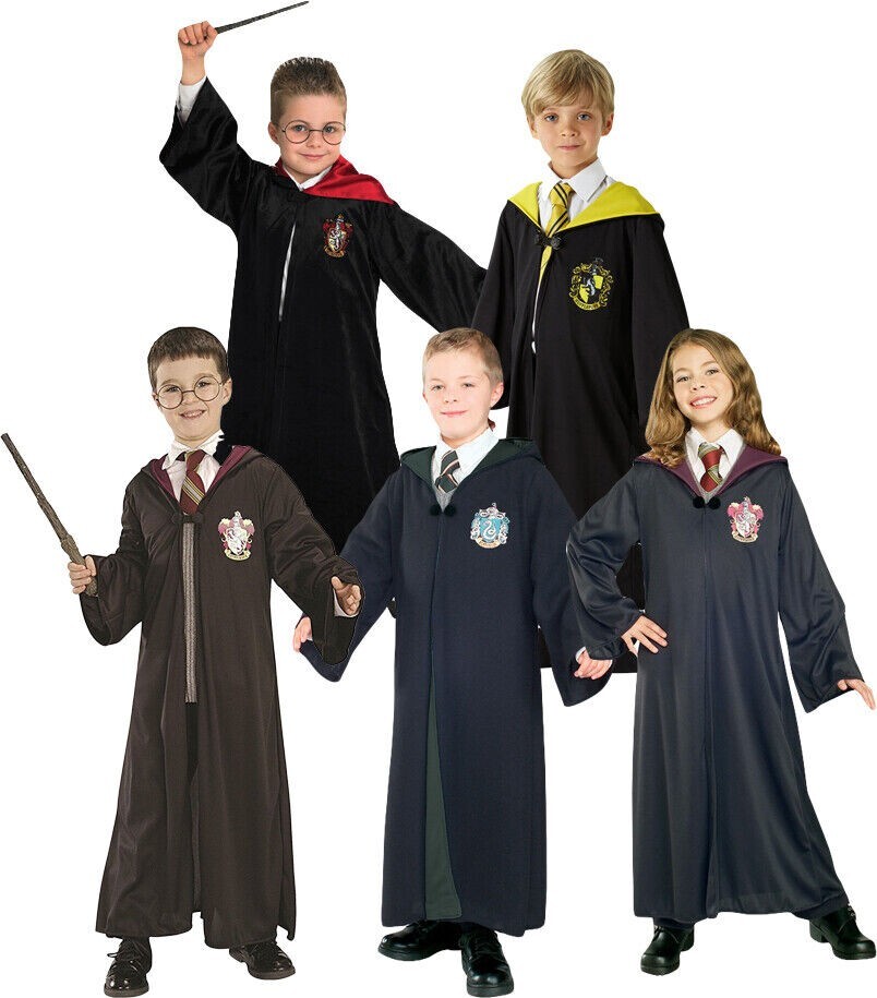 Para adultos y niños Harry Potter Hogwarts Gafas Corbata Varita Capa Capa Vestido Disfraz