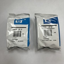 2 Pack OEM HP 56  57 Set Color Black Ink Factory Sealed Bag Combo Two Expired