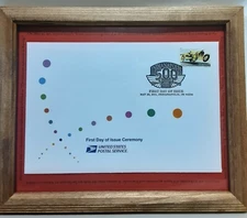 First Day of Issue Indianapolis 500 Stamp Art, Glass Frame Art