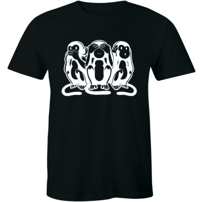 3 Monkey Emojis Hear Speak See No Evil Funny Cute Men's T-shirt Gift Tee