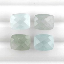 AQUAMARINE 10x8MM CUSHION CUT CHECKERBOARD EARTH MINED TREATED 1 PIECE F-3542