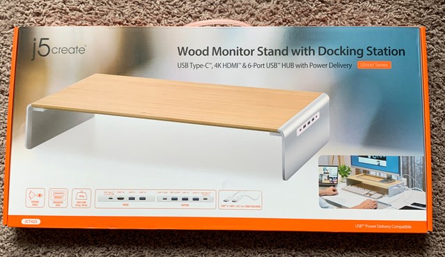 j5create Wood Monitor Stand With 