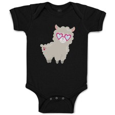 Baby Bodysuit Valentine Lama Heart Glasses Valentins Day Boy  Girl Baby Clothes