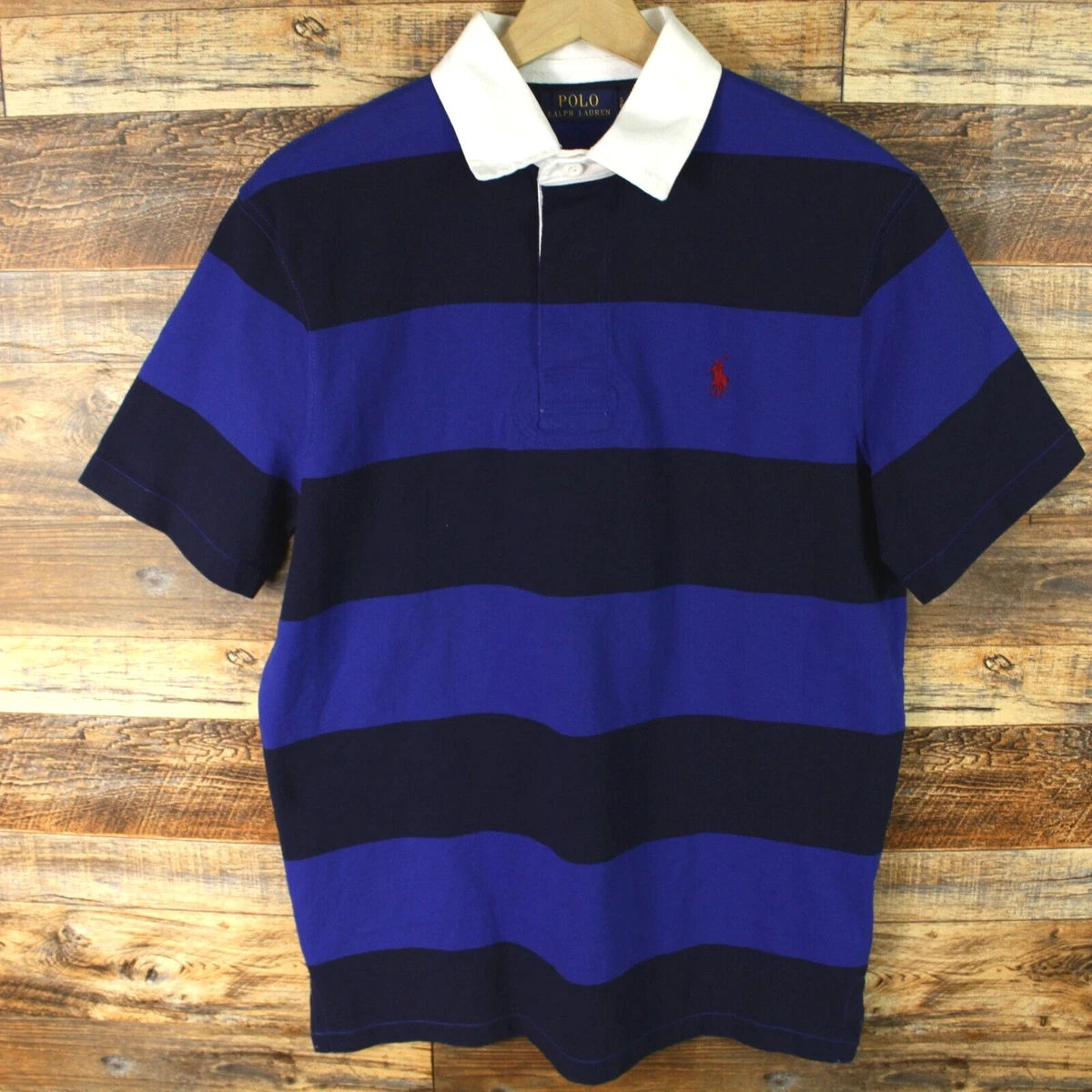 POLO RALPH LAUREN Mens Rugby Shirt Size S Striped cotton Short Sleeve