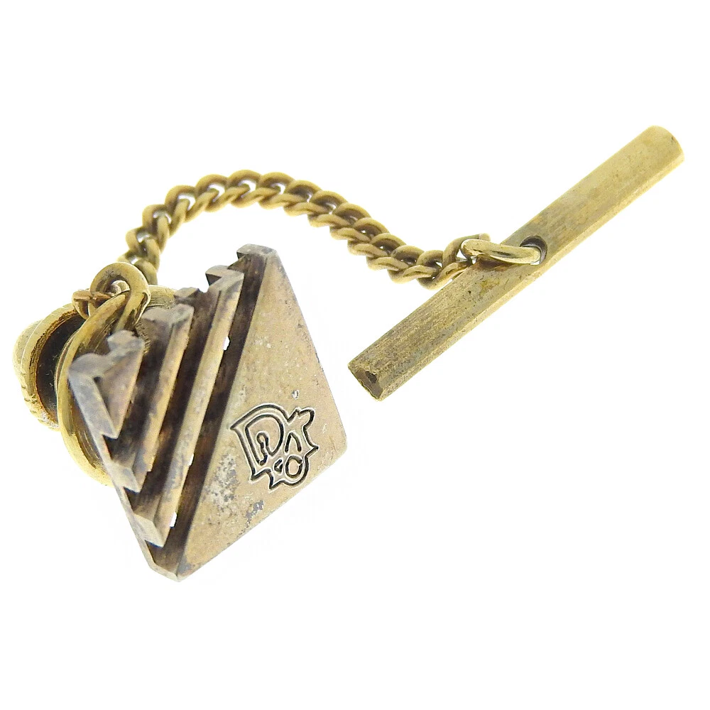 Pin cravate logo Dior plaqué or carré homme