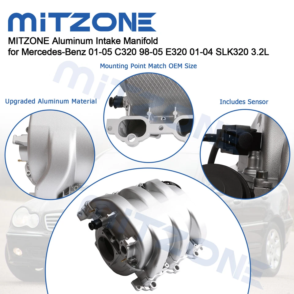 Engine Intake Manifold for Mercedes-Benz 01-05 C320 98-05 E320 01-04 SLK320 3.2L - Image 2 of 4