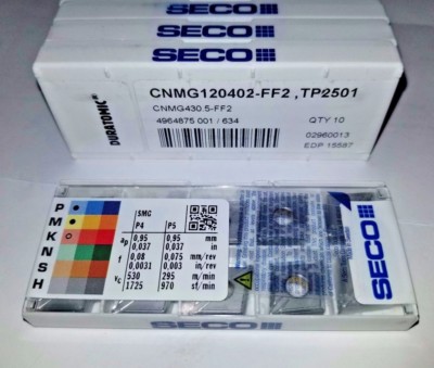 CNMG 430.5 FF2 CNMG 120402 TP2501 SECO ** 10 INSERTS ** 430