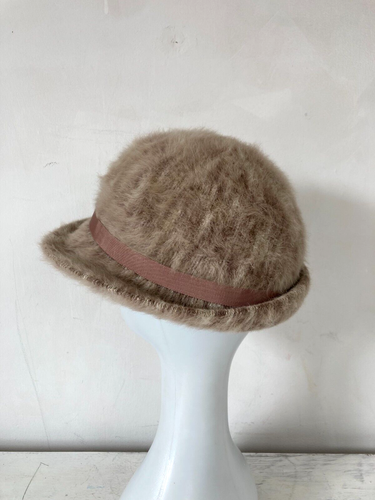 Fedora de piel vintage de mezcla de angora diseño KANGOL beige talla única hecho en Inglaterra - Imagen 3 de 7