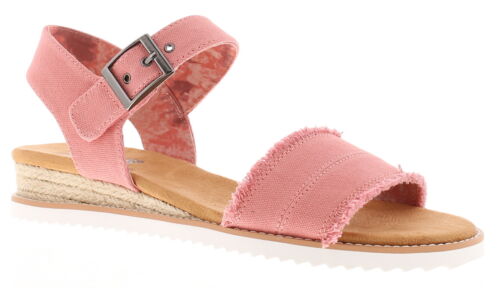 Skechers Womens Wedge Sandals Bobs Desert Kiss Ado Buckle coral UK Size - Picture 1 of 7