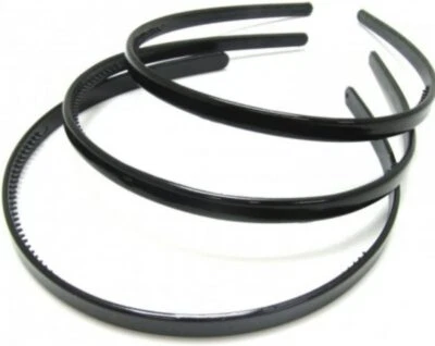 3x Plastic Black Slim Sports Hairband Headband Alice Hair band Unisex Men Women