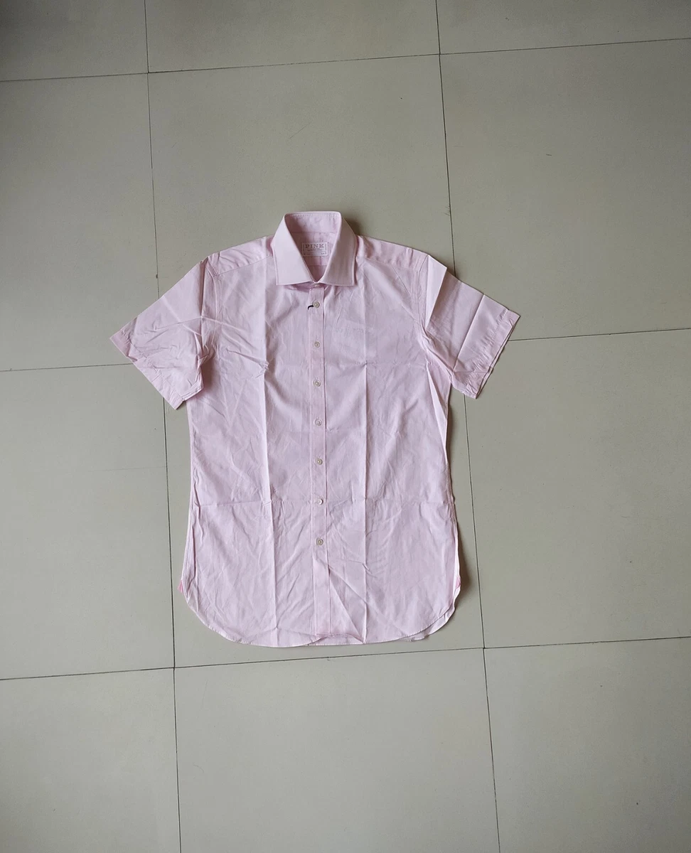 Thomas Pink London Slim Fit Short Sleeves Shirt Pink 149 WORLDWIDE SHIPPING