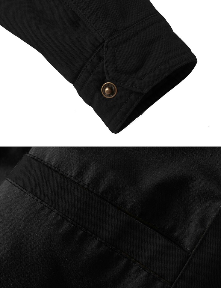 WenVen Men's Lightweight Cotton Work Jacket, Canvas Coat, Coffee, Size