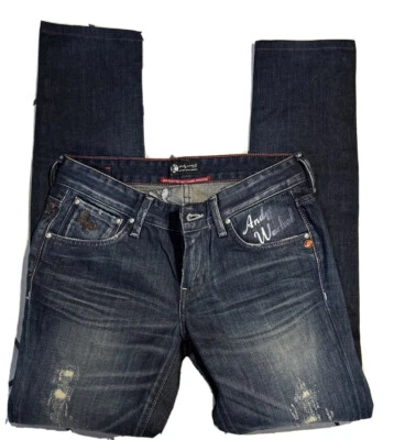 JEAN FEMME COLLECTION ANDY WARHOL PAR PEPE JEANS TAILLE US 26 FR 36 SLIM DESTROY - Photo 1/4