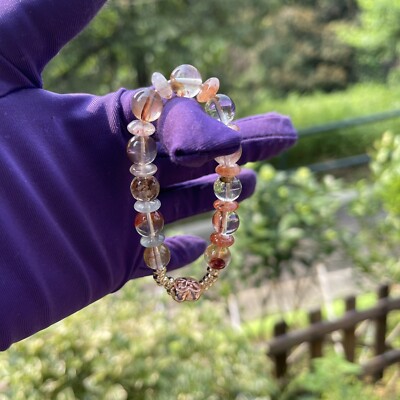 10mm Natural Quartz Crystal Gems Round Beads Design Bracelet